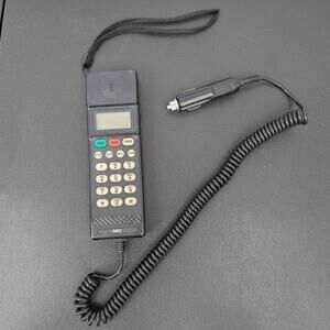 Vintage NEC TR5E800-26C Mobile Car Phone w/ Battery Eliminator Cord Prop 90s VTG